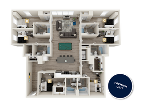 F1 - 6x6 Standard Bedroom Private Bathroom floor plan